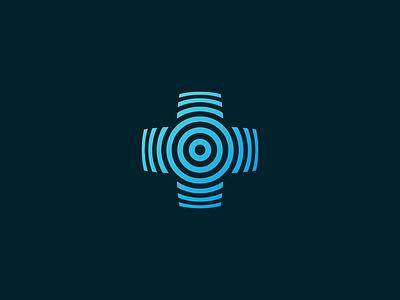 Pulse app branding circle cross geometry health healthcare icon illustration logo mark medicine minimal plus radial signal visual identity