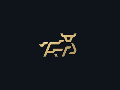 Bull abstract animal branding elegant finance geometry gold icon line art logo luxury mark masculine minimalist muscular ox strength ui visual identity