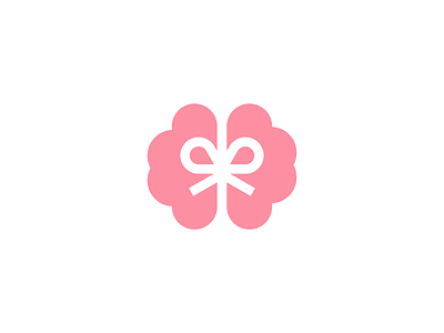 Smart Gift box brain branding geometry gift graphic design icon illustration logo love mark minimal minimalist pink smart thread tie ui vector