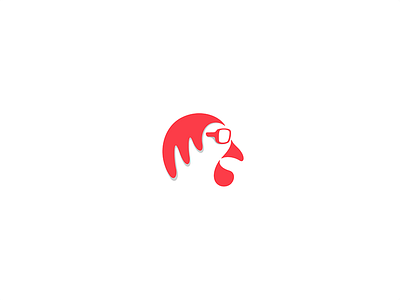 Cocky cocky comb glasses hair icon minimal negative rooster space