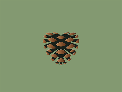 Pinecone Heart heart icon logo love nature pinecone tree