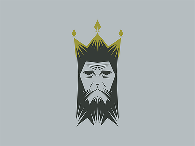 Old King character crown face icon king logo shadow sharp