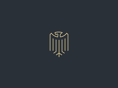 Eagle crest eagle heraldry line minimal shield