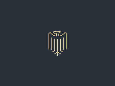 Eagle crest eagle heraldry line minimal shield