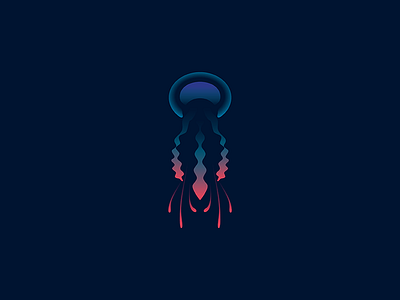 Jellyfish dark deep gradient icon jellyfish logo ocean sea shadow