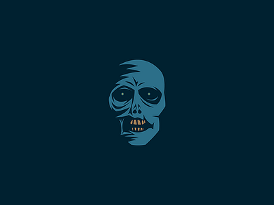 Zombie eyes face halloween icon logo mark scary shadow teeth zombie