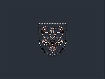 Phoenix Crest crest heraldry lineart logo logotype mark modernheraldry phoenix shield