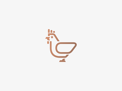 Rooster animal bird chicken geometry icon line lineart logo mark minimal rooster star wings