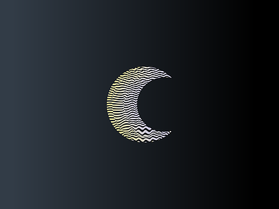 High Tide crescent icon line lineart logo lunar mark minimal moon ocean psychodelic sea waves