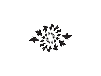 A Murder Of Crows bird birds brand crow design eye flock formation logo mark minimal spiral wings