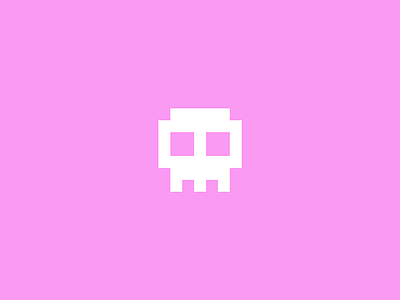 Pixel Skull 8bit bones dead death game geometry head icon illustration logo mark minimal