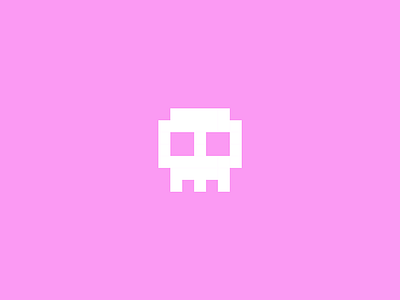 Pixel Skull 8bit bones dead death game geometry head icon illustration logo mark minimal