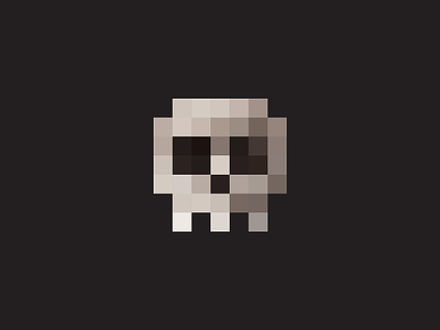 Pixel Skull bones branding dead death design game geometry head illustration logo mark minimal skeleton skull vector
