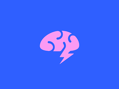 Brainstorm abstact brain branding creativity design icon illustration lightning logo mark minimal thunderbolt vector