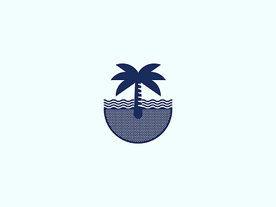 Beach abstract branding coat of arms design geometry icon illustration line logo mark minimalist ocean palm pattern sand sea water