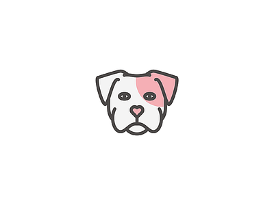 Pittie adoption animal branding design dog geometry heart icon illustration line logo mark minimal pitbull