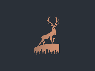Elk abstract animal antlers branding deer illustration logo minimal minimalist nature negativespace north pine trees wild woods