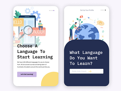Language Learning App | Daily UI Challenge 005 app branding daily ui daily ui challenge design foreign language illustration ui language learning learning app ui ux