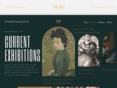 Art Museum Exhibition Page| Daily UI Challenge 007