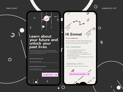Numerology| Daily UI Challenge 011 app design behance branding daily ui figma graphic design illustration inspiration layout minimalistic product simple ui ui design user experience ux widelab