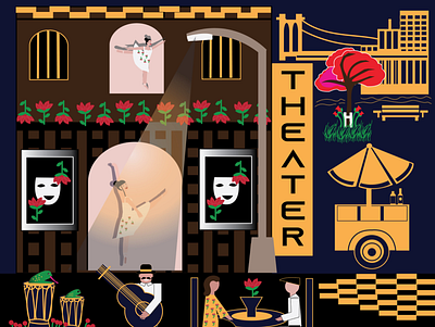 Love Theater illustration vector