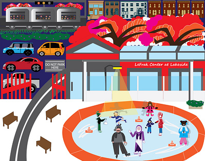 Ice skating ProspectPark art iceskating illustration vector art vector illustration