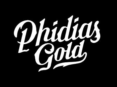 Phidias Gold Type black white logo phidias gold typography wordmark