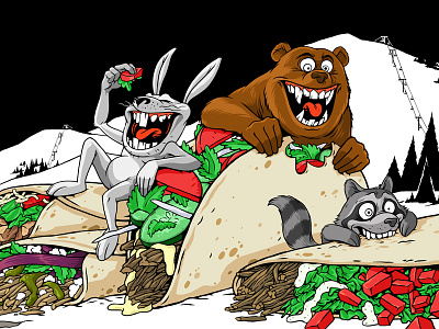 Happy's Tacos animals bear food rabbit raccoon tacos