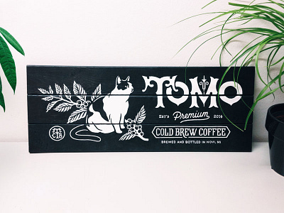 Tomo Cold Brew Sign cat custom type sign painting type typography