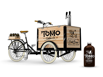 Tomo Cold Brew Bike Cart bike coffee typography