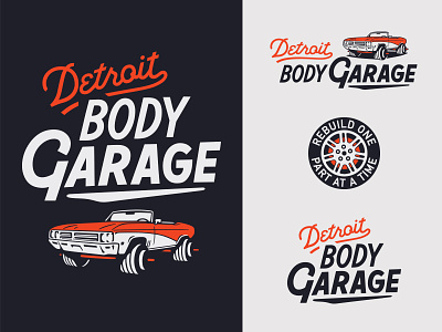 Detroit Body Garage automotive branding logo sign painter