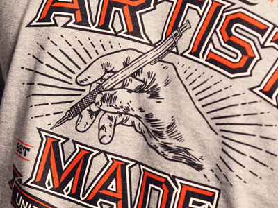 Artist Made apparel design hand shirt typography