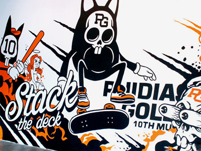 Stack the Deck Mural graphic illustration mash up mural skateboard type