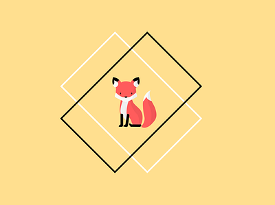 Fox animation app branding flat icon illustration logo minimal typography ux web