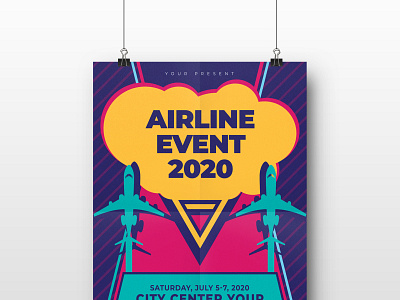 Airlane flyer poster vector