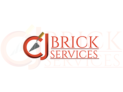 Logo CJ Brick Services design logo typography