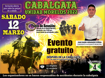 Flyer Cabalgata Unidad Morelos design illustration vector