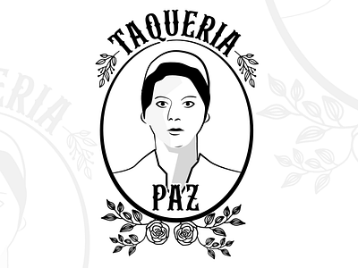 Isologo Taqueria Paz branding design logo vector