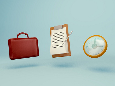 Office Icons 3d design graphic design illustration