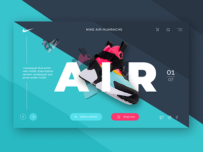 Nike air landing page. brand branding design graphic design icon illustration minimal typography ui ux