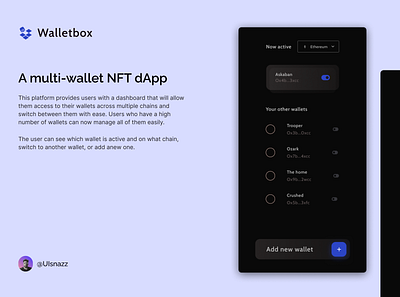 Walletbox; Add new wallet modal branding crypto defi design icon illustration logo minimal product typography ui ux vector wallet web3