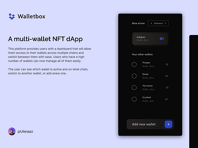 Walletbox; Add new wallet modal