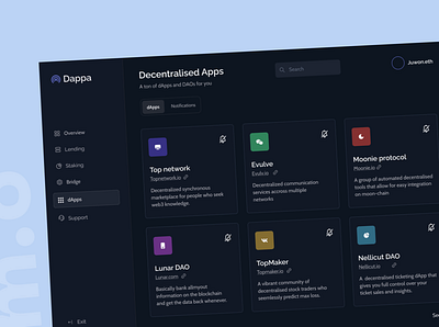 Dappa; Opt-in for dApp notifications branding crypto dashboards defi design icon illustration logo minimal prototypes typography ui ux uxdesign vector