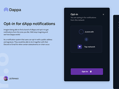 Dappa; Opt-in notifications