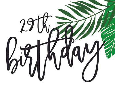 Jungle Birthday Invitation calligraphy card design design event flat illustration party stationery vector