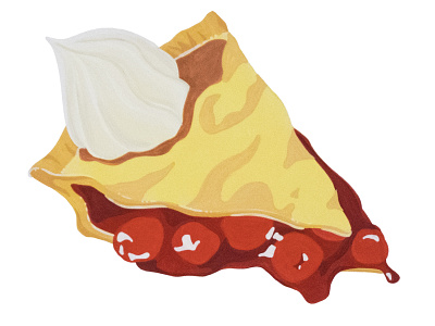 Cherry Pie food gouache illustration painting paper twin peaks