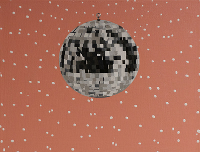 Soul acrylic acrylicpainting canvas disco disco ball flat painting pop art