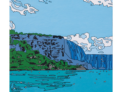 Niagara Falls acrylic canada canvas flat landscape national park painting pop art waterfall