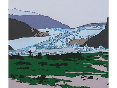 Mendenhall Glacier acrylic alaska canvas landscape painting pop art
