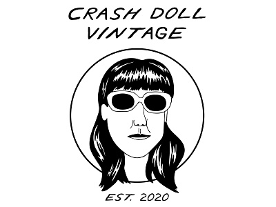 Crash Doll Vintage Logo adobe illustrator branding flat illustration logo logo design pop art portrait signage vector